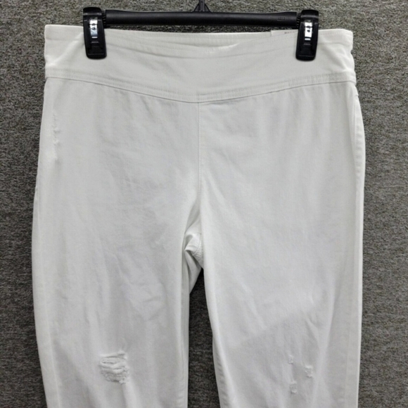 INC International Concepts Women's Mid Rise Ripped Straight-Leg Pull-On Jeans - Picture 5 of 6